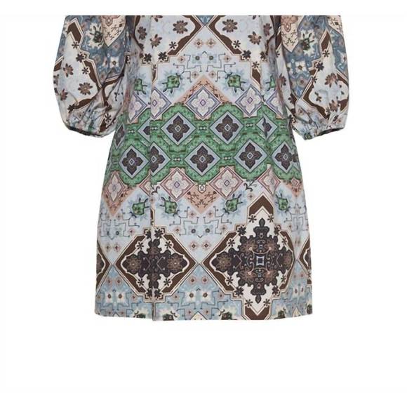 NEW CARA CARA montauk dress in arona geo emblem